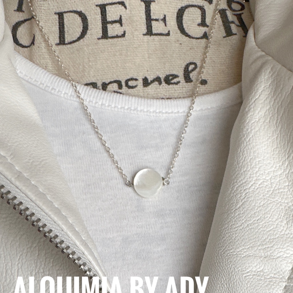 Mother Of Pearl Dainty 925 Silver Necklace 46$